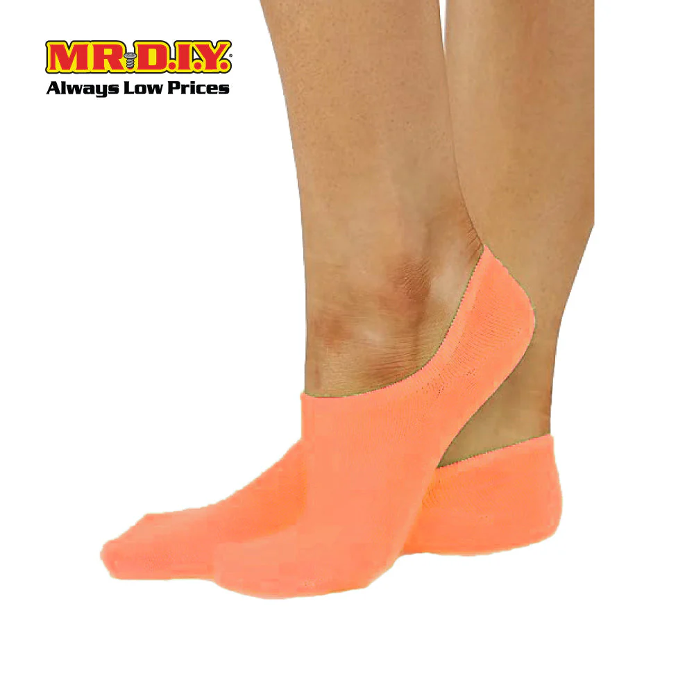 (MR.DIY) Unisex Adult Invisible Low Cut Cotton Socks - Orange - Color Series - Image 4