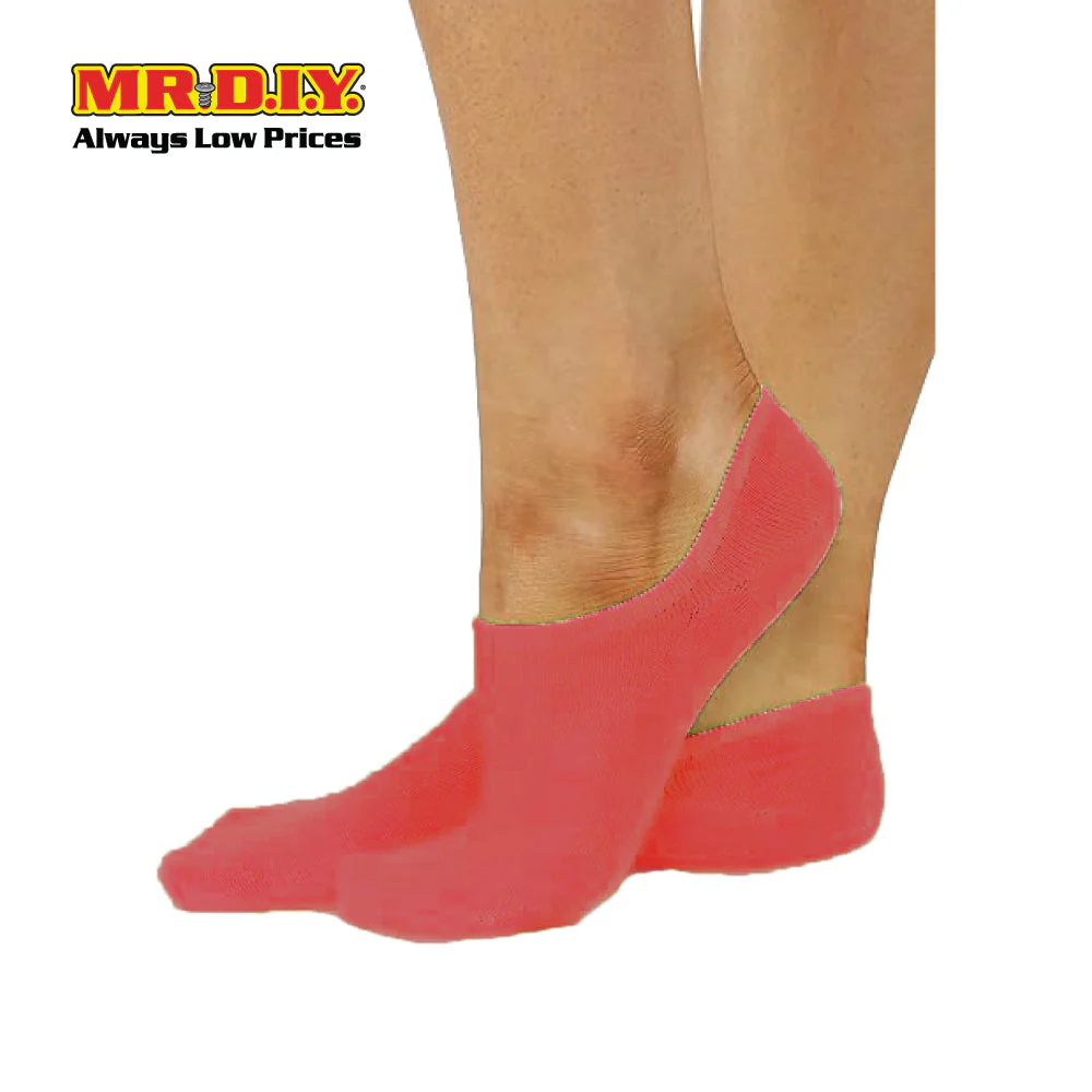 (MR.DIY) Unisex Adult Invisible Low Cut Cotton Socks - Red - Color Series - Image 4