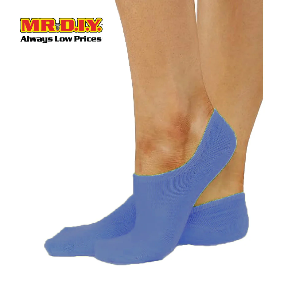 (MR.DIY) Unisex Adult Invisible Low Cut Cotton Socks - Blue - Color Series - Image 4