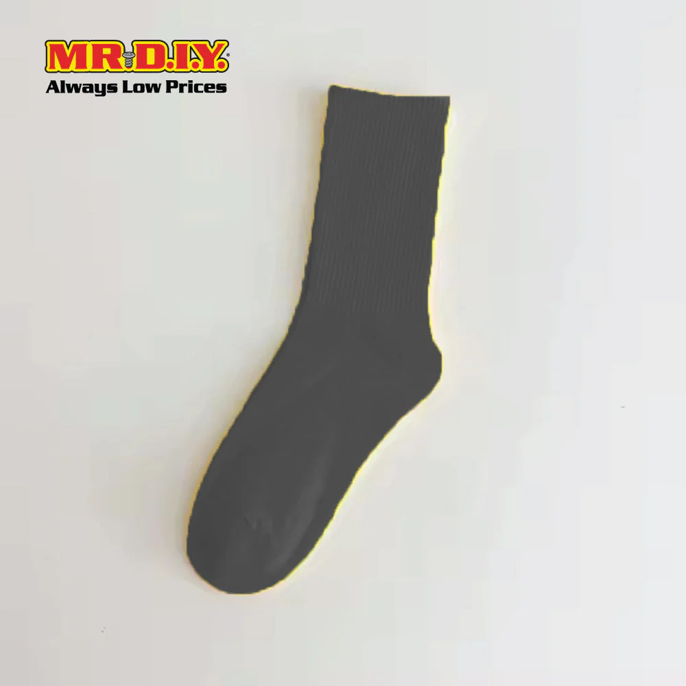 (MR.DIY) Unisex Adult Mid-Calf Casual Cotton Socks - Black - Color Series - Image 3