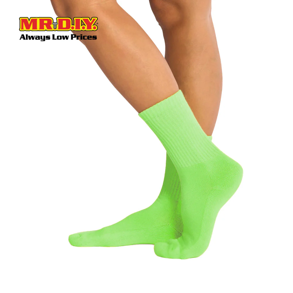 (MR.DIY) Unisex Adult Mid-Calf Casual Cotton Socks - Light Green - Color Series - Image 2