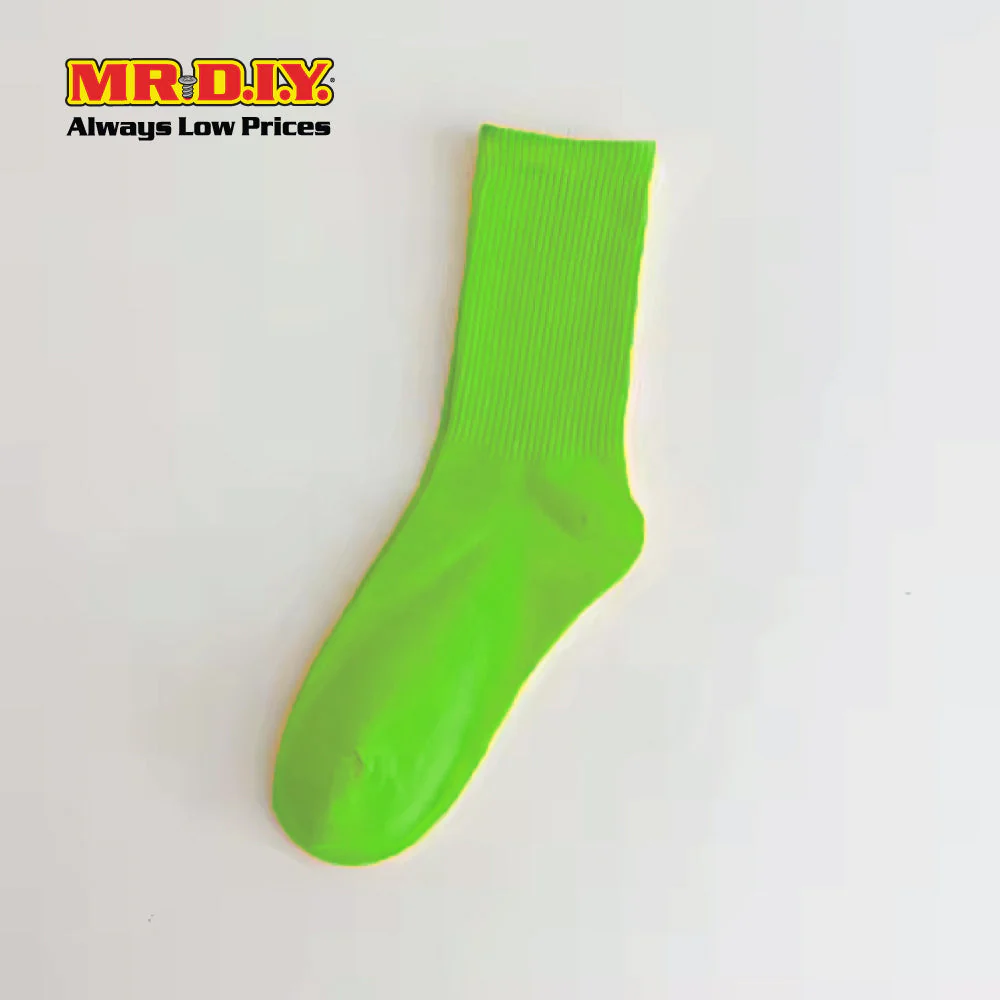 (MR.DIY) Unisex Adult Mid-Calf Casual Cotton Socks - Light Green - Color Series - Image 3