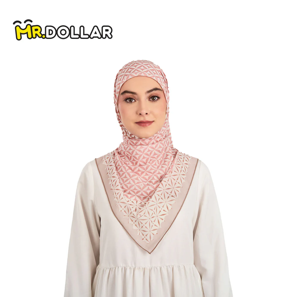 NAELOFAR Clover Cotton Chiffon Square In Hijab Bawal (45inch)