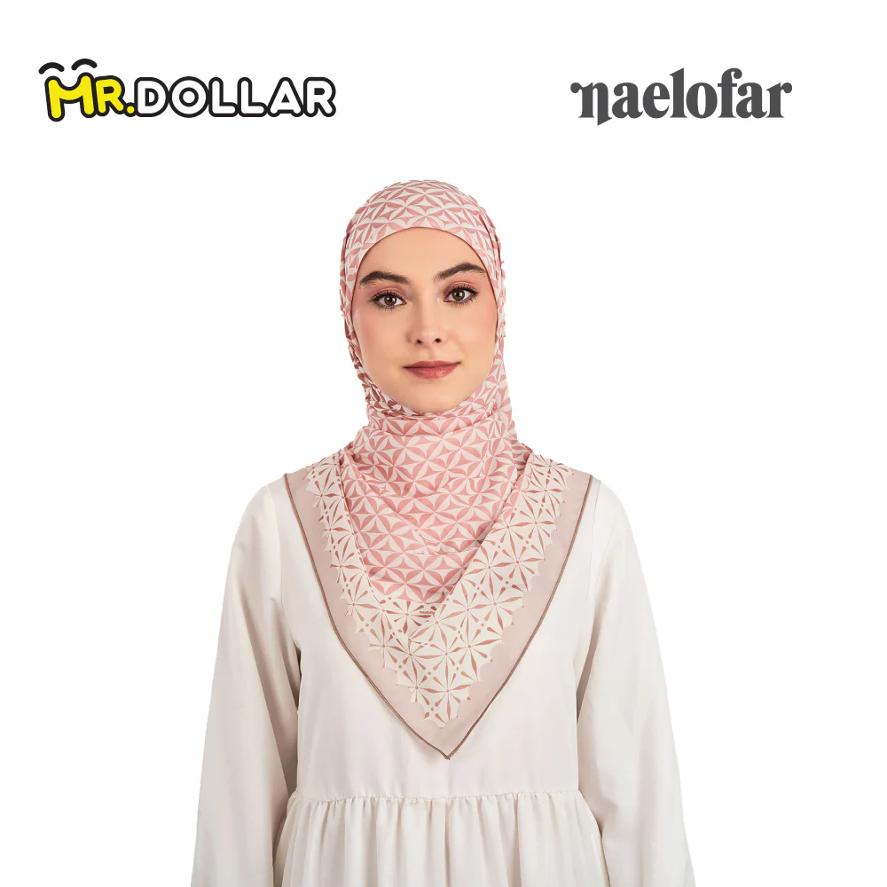 NAELOFAR Clover Cotton Chiffon Square In Hijab Bawal (45inch) - Image 11