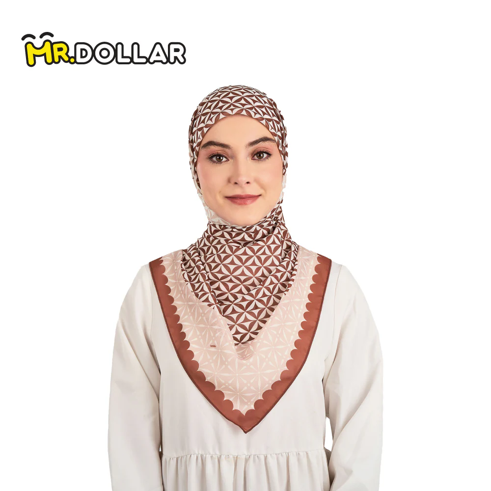 NAELOFAR Clover Cotton Chiffon Square In Hijab Bawal (45inch) - Image 3