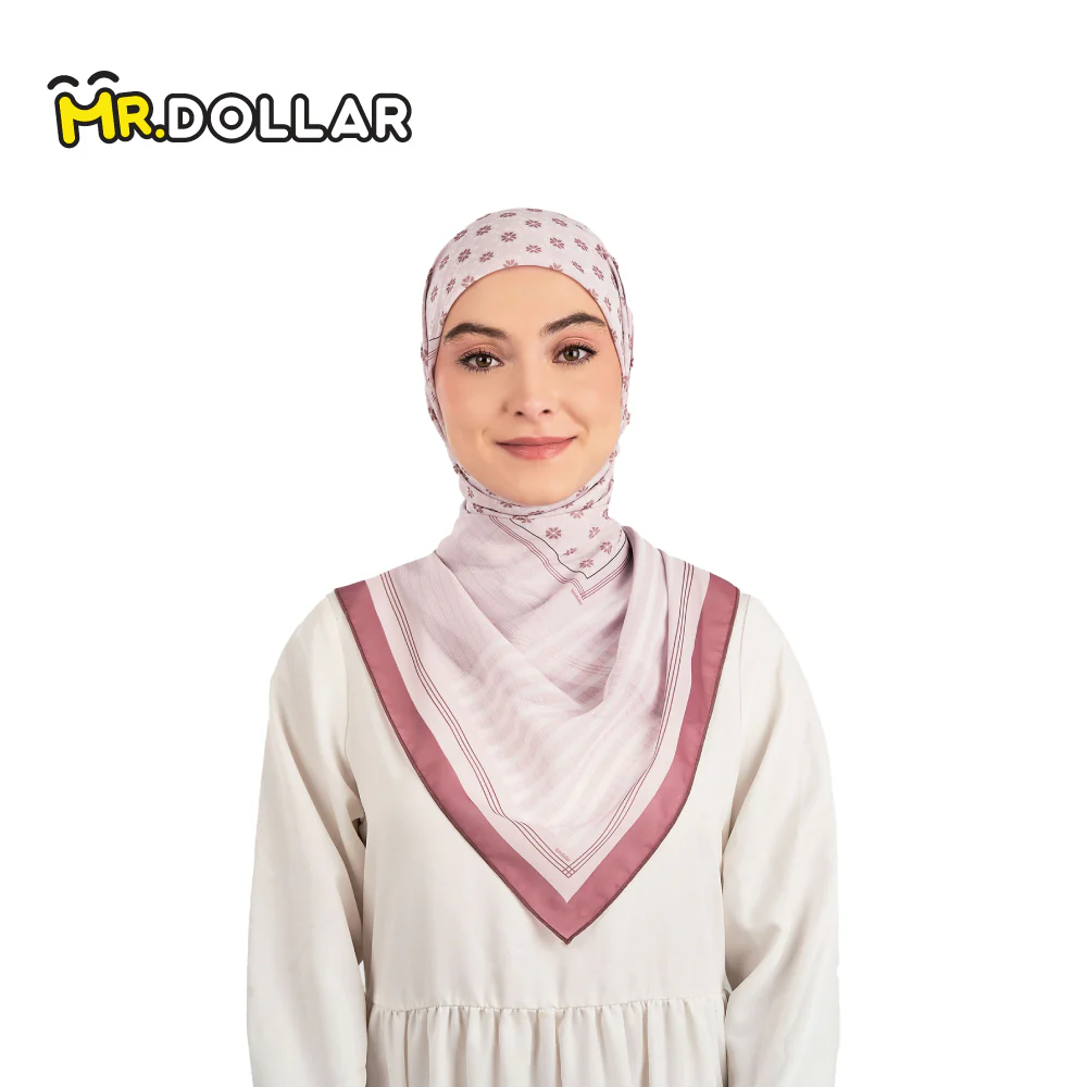 NAELOFAR Geo Cotton Chiffon Square In Hijab Bawal (45inch) - Image 21