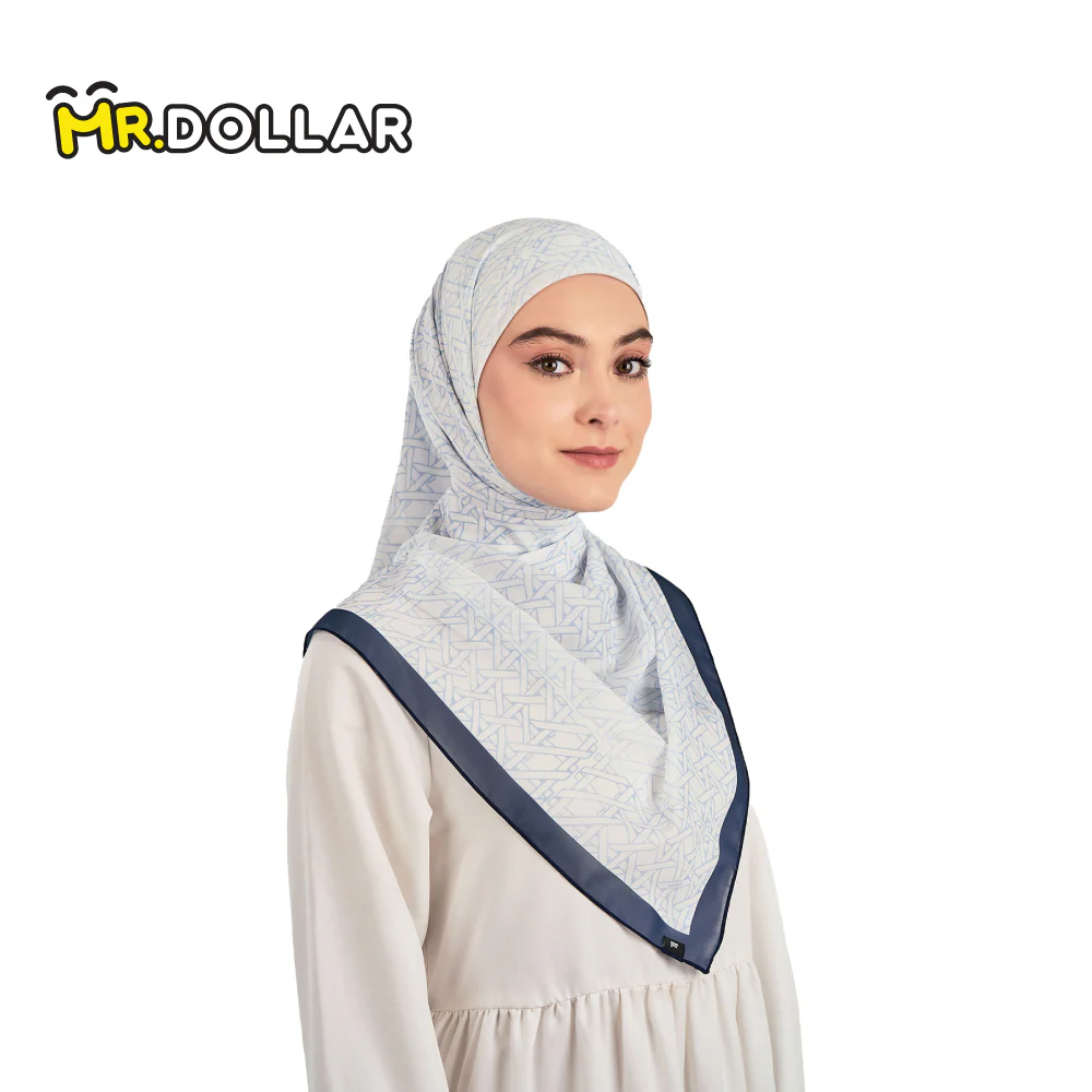 NAELOFAR Mono Cotton Chiffon Square in  Hijab Bawal (45inch) - Image 5