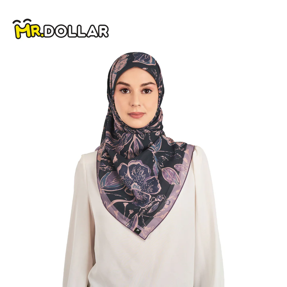 NAELOFAR Petal Cotton Chiffon Square In Hijab Bawal (45inch) - Image 8