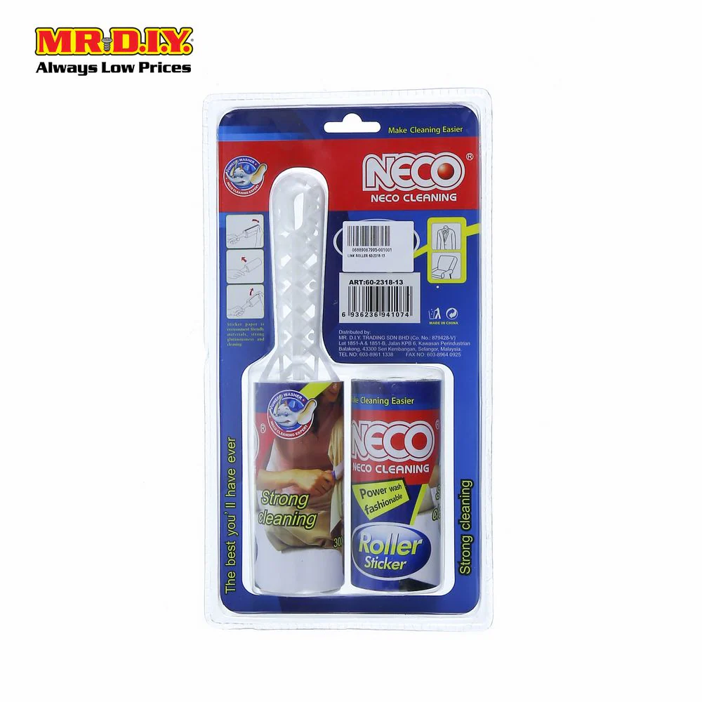 NECO 2 in 1 Cleaning Roller Sticker Set with Roller Sticker Refill (30cm x 10cm) - Image 3