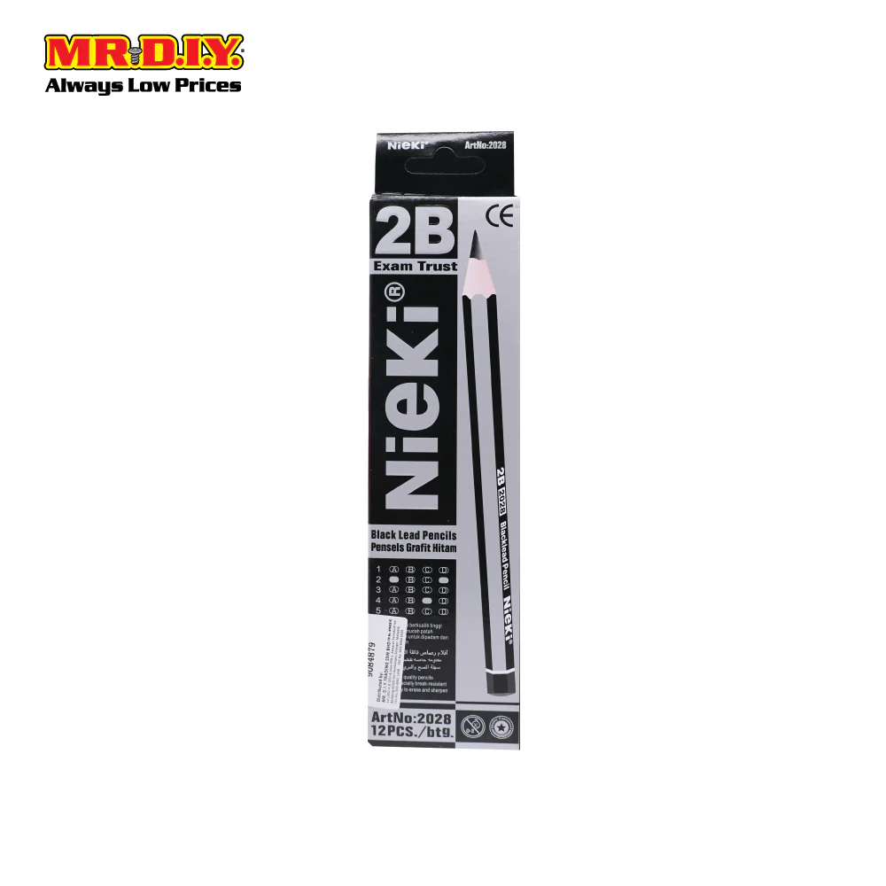 (MR.DIY) NIEKI 2B Exam Grade Pencil Set (12pcs) - Image 3
