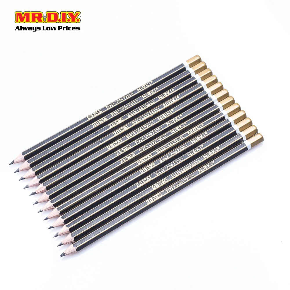 (MR.DIY) NIEKI 2B Exam Grade Graphite Pencils Set (12pcs) - Image 2