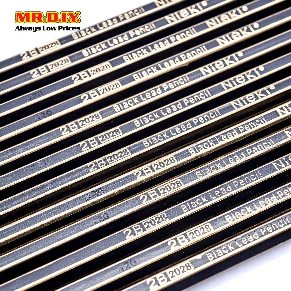 (MR.DIY) NIEKI 2B Exam Grade Graphite Pencils Set (12pcs) - Image 3