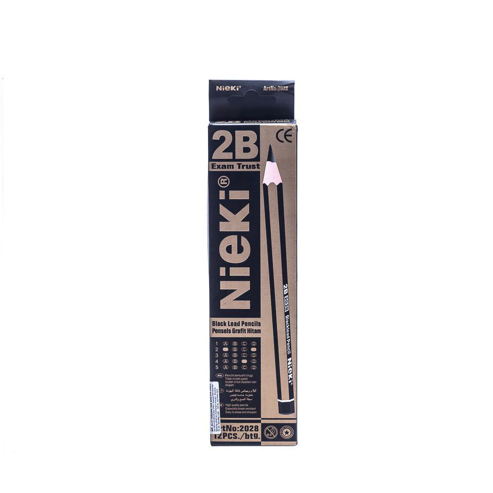 (MR.DIY) NIEKI 2B Exam Grade Graphite Pencils Set (12pcs) - Image 4