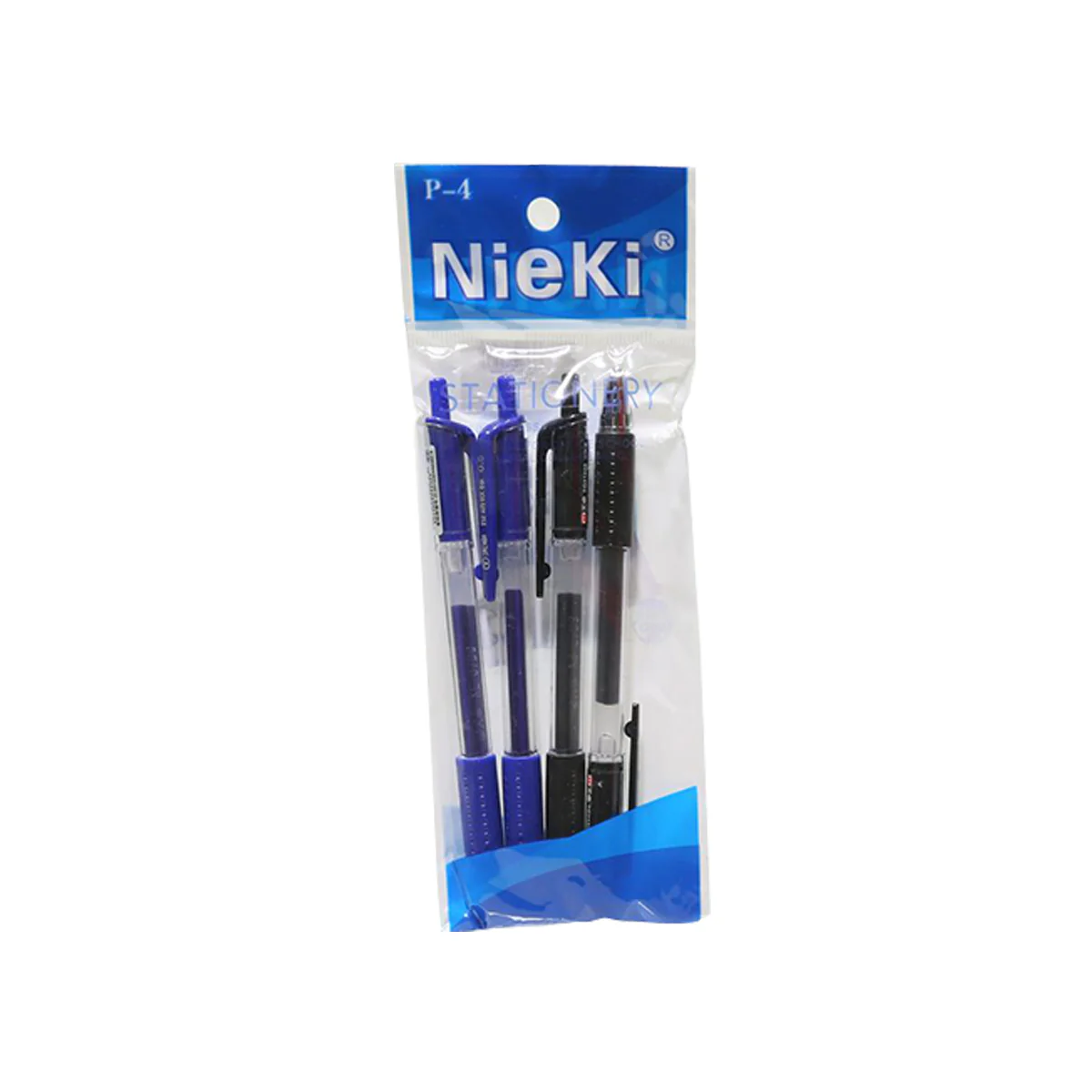 (MR.DIY) Nieki Black and Blue Gel Pen 31220 0.5mm (4pcs) - Image 2