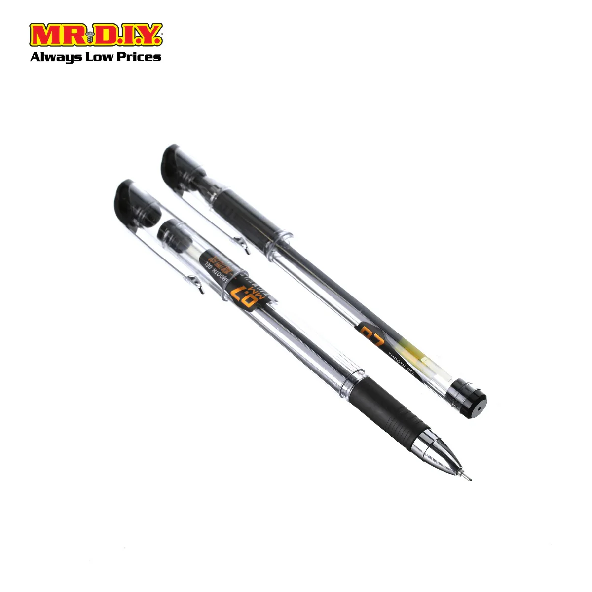 (MR.DIY) Nieki Black Gel Pen 0.7mm (2pcs) - Image 2
