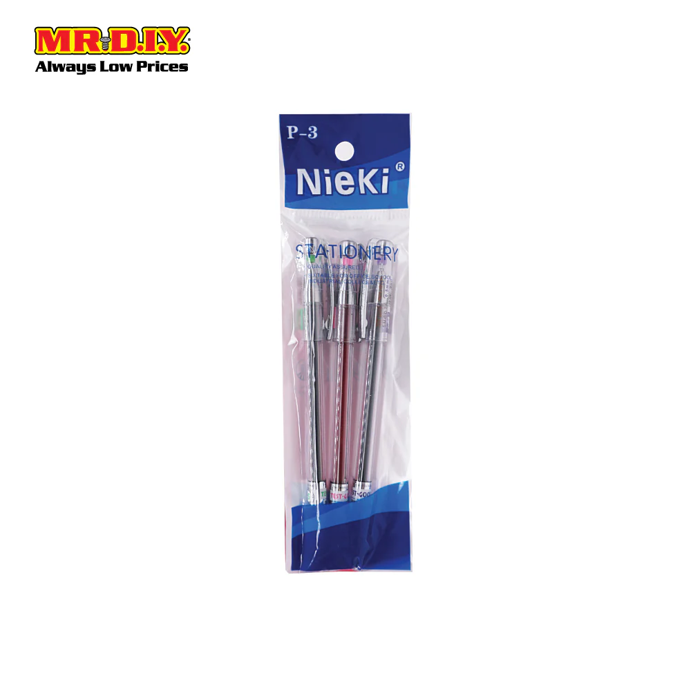 (MR.DIY) Nieki Gel Ink Pen 3 Color (3pcs) - Image 2