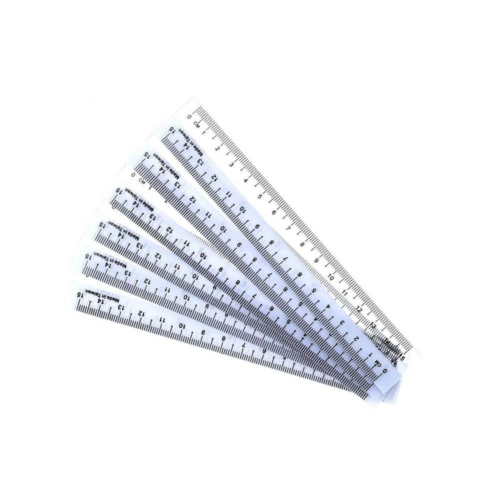 NIEKI Transparent Plastic Ruler 15cm (6pcs) - Image 2