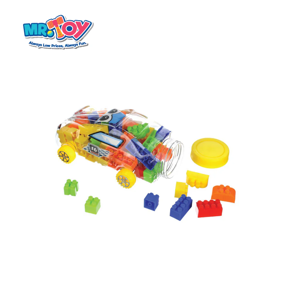 Number 16 Racing Car Container with Wheels Building Blocks Set - Image 2