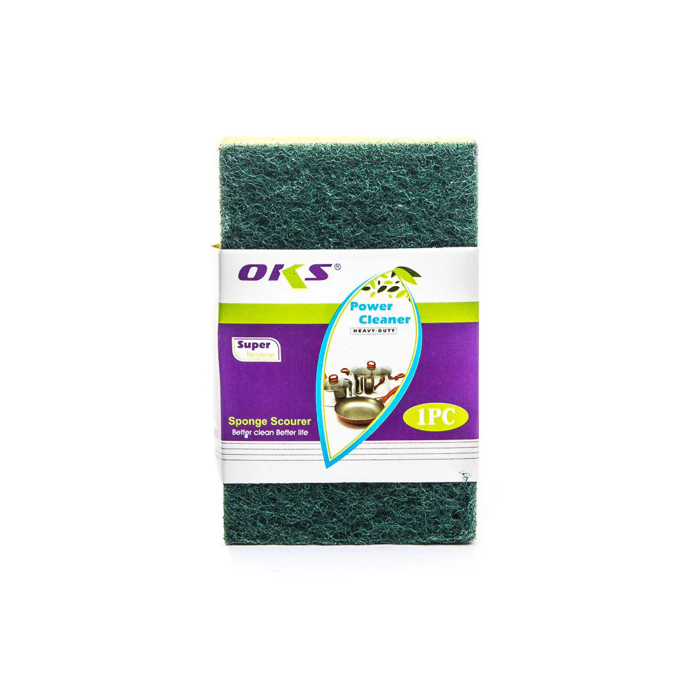 (MR.DIY) OKS Dual-Sided Sponge Cleaning Multi-Purpose Scouring Pad (12pcs) - Image 3