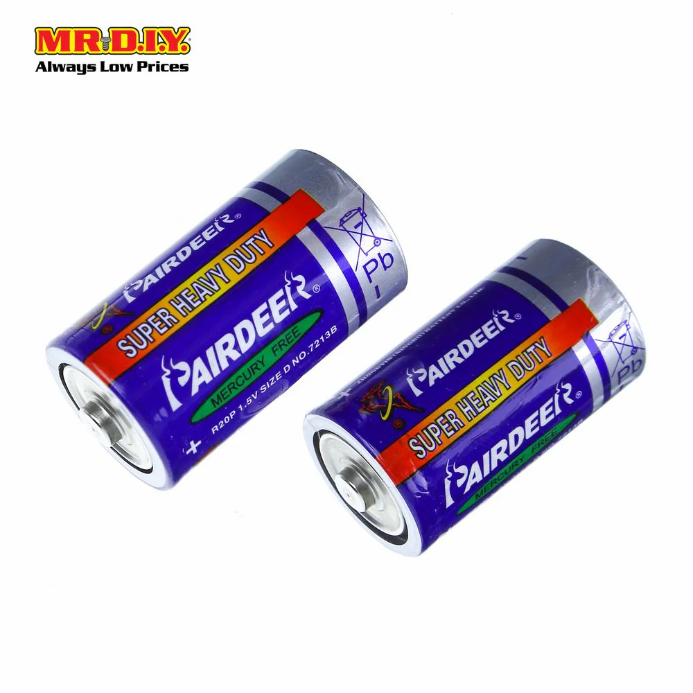 PAIRDEER Super Heavy Duty Carbon Battery D (2pcs) - Image 3
