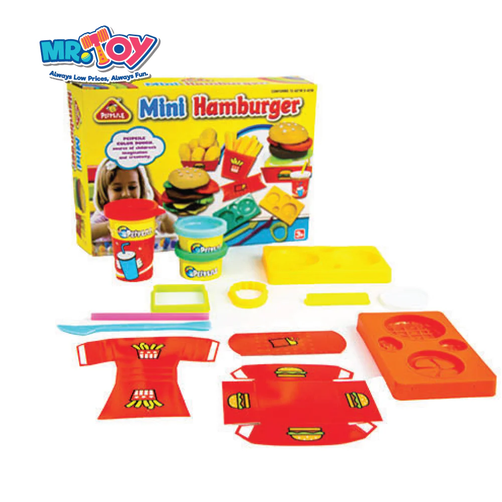 Mini Burger Toy Play Dough Set - Image 2