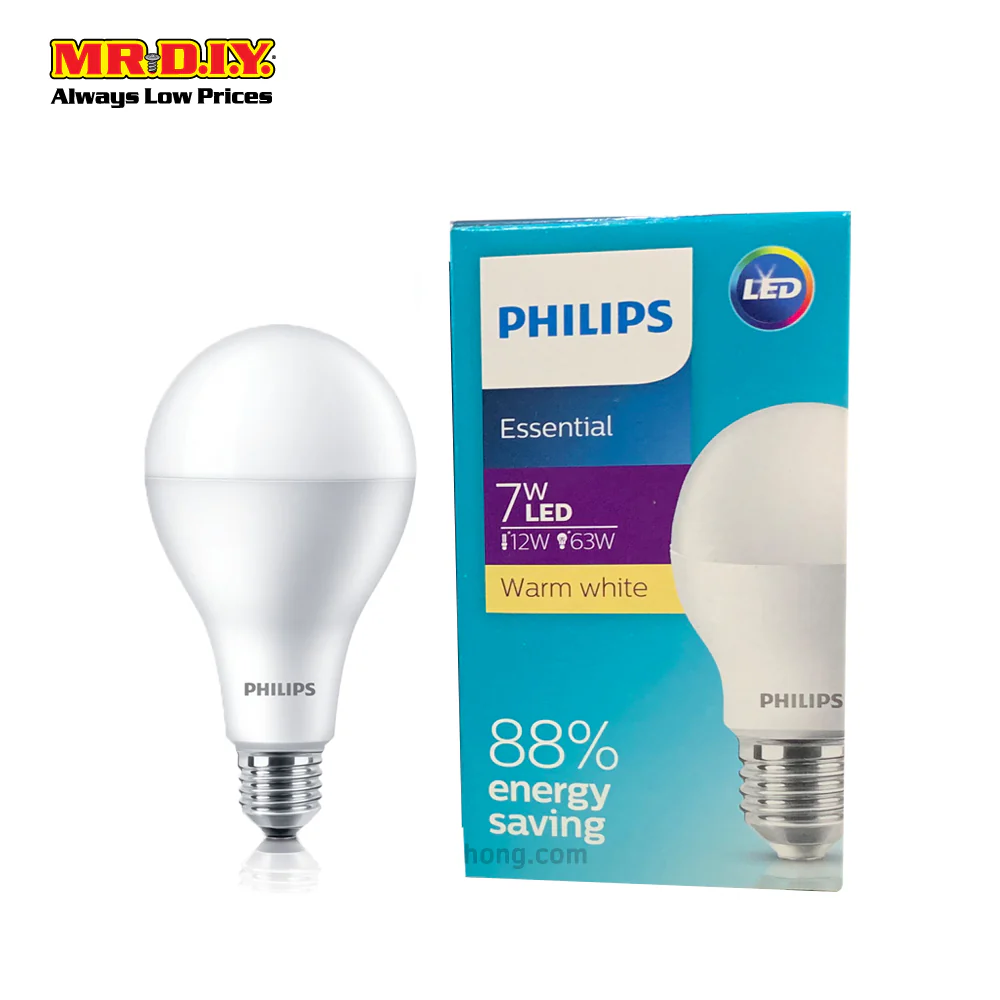 PHILIPS Essential Round Shape LED Bulb Warm White 7W - Image 4