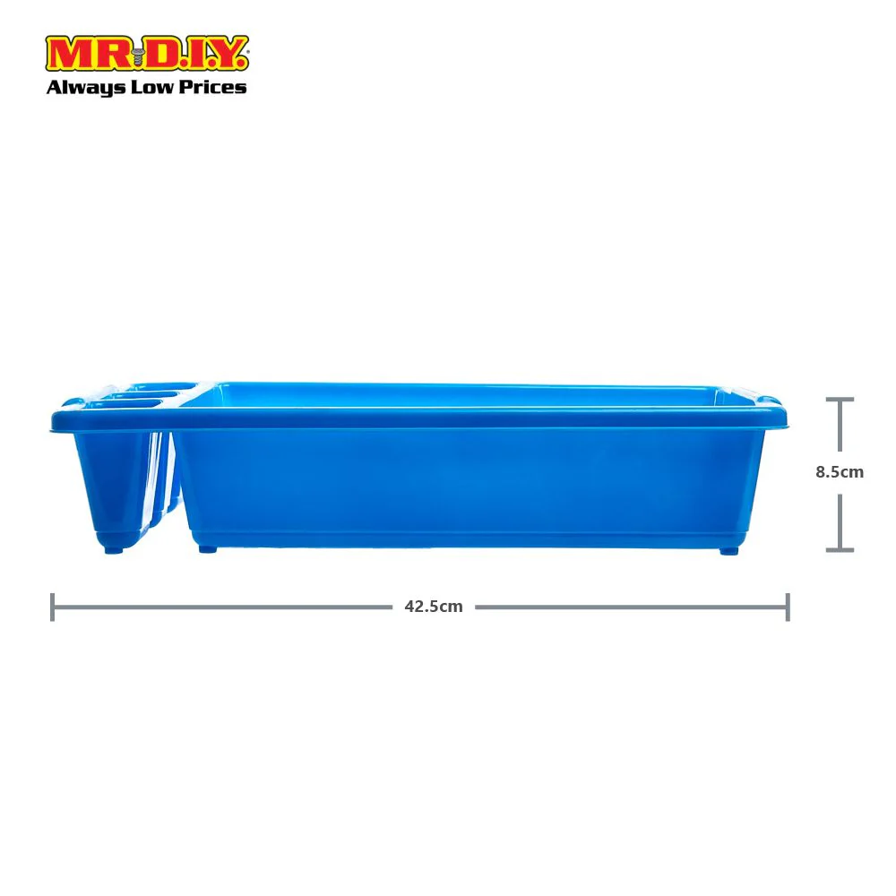 Plastic Dish Holder with Drain Board and Utensil Cup - Image 2