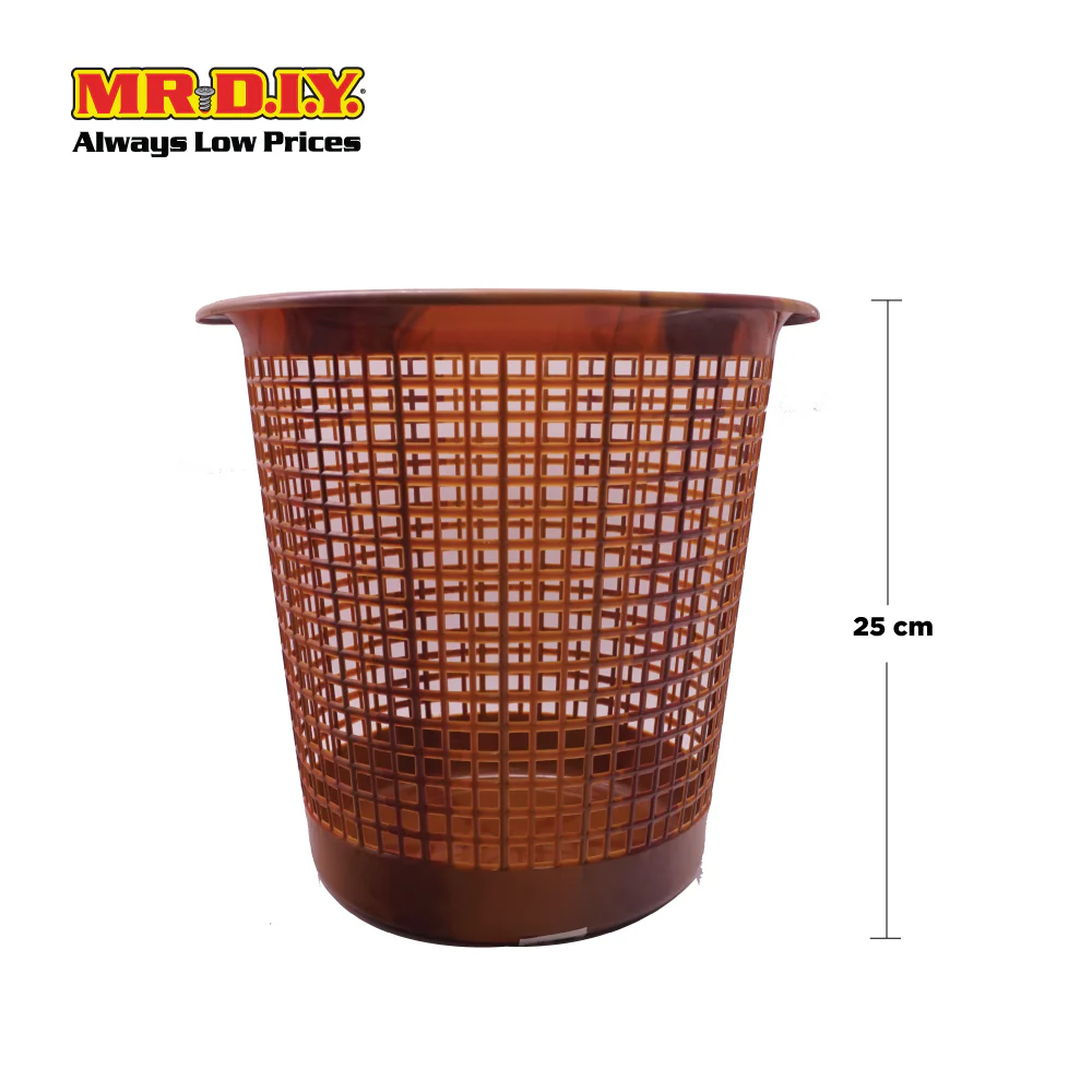 Plastic Dustbin Waste Basket Brown - Image 4