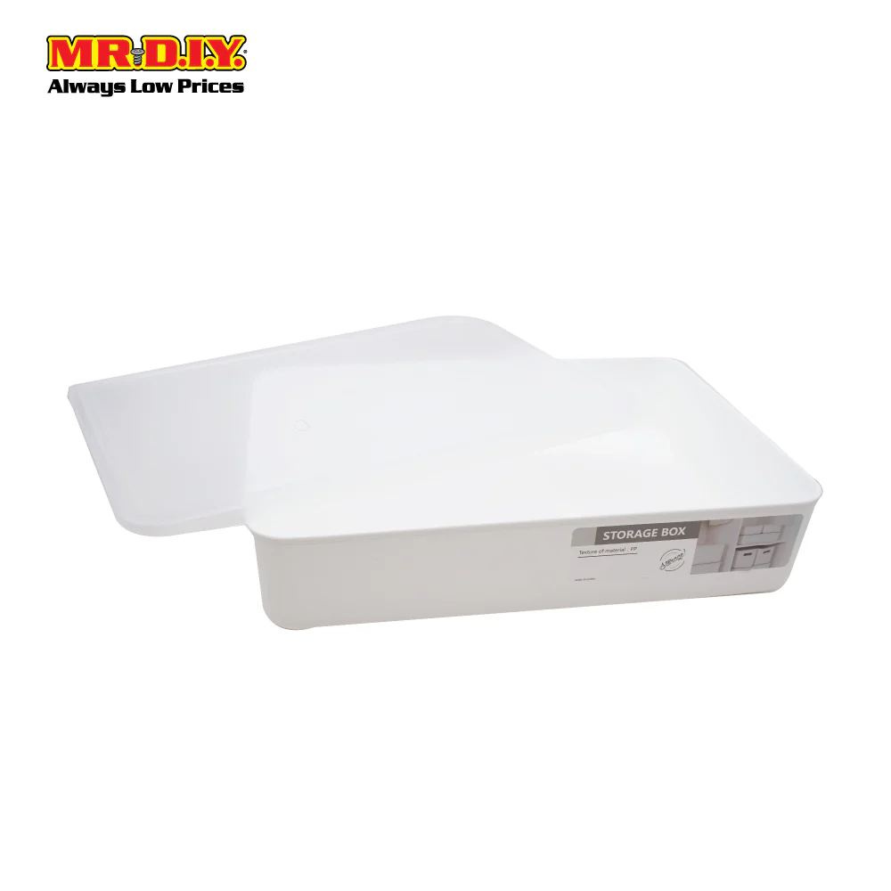 (MR.DIY) Plastic Storage Organizer Stackable Flat Box With Lid (18.5 x 26.5 x 8.5cm) - Image 3