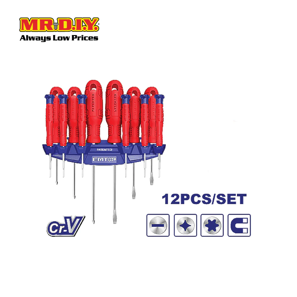 EMTOP 12-Piece Screwdriver And Precision Screwdriver Set - ESST1201 (12pcs) - Image 3