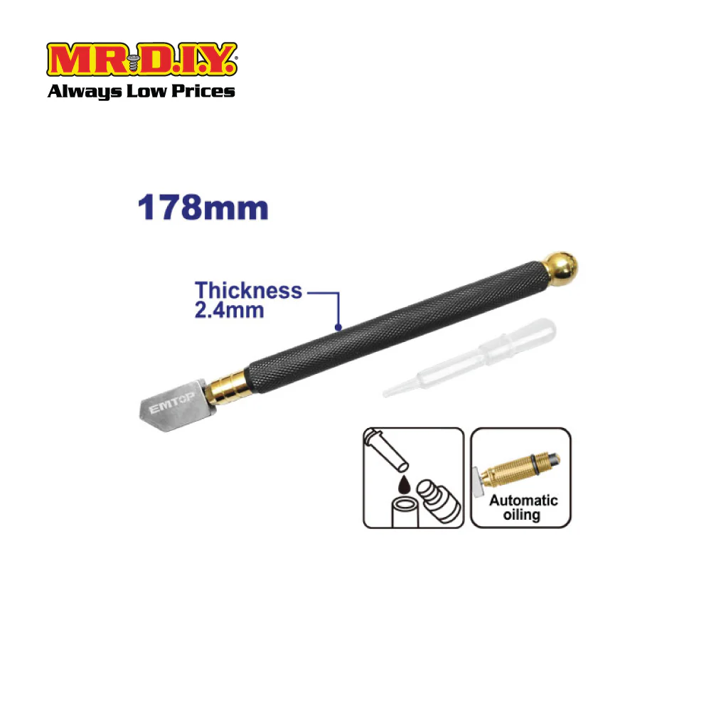 EMTOP Heavy Duty Glass Cutter EHGCT03 (178mm) - Image 2
