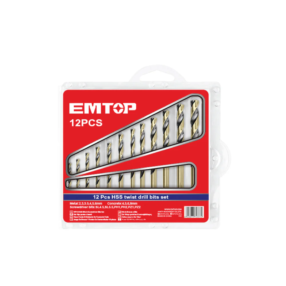 EMTOP Hss Twist Drill Bits Set ETDBB11125 (12pcs) - Image 2