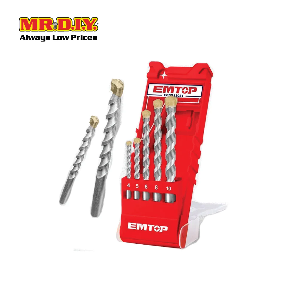 EMTOP Masonry Drill Bits Set ECDB13051 (5pcs) - Image 2