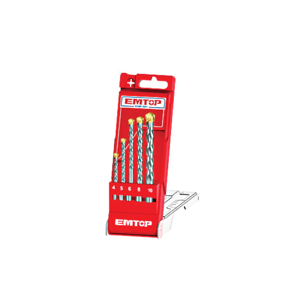 EMTOP Masonry Drill Bits Set ECDB13051 (5pcs) - Image 4
