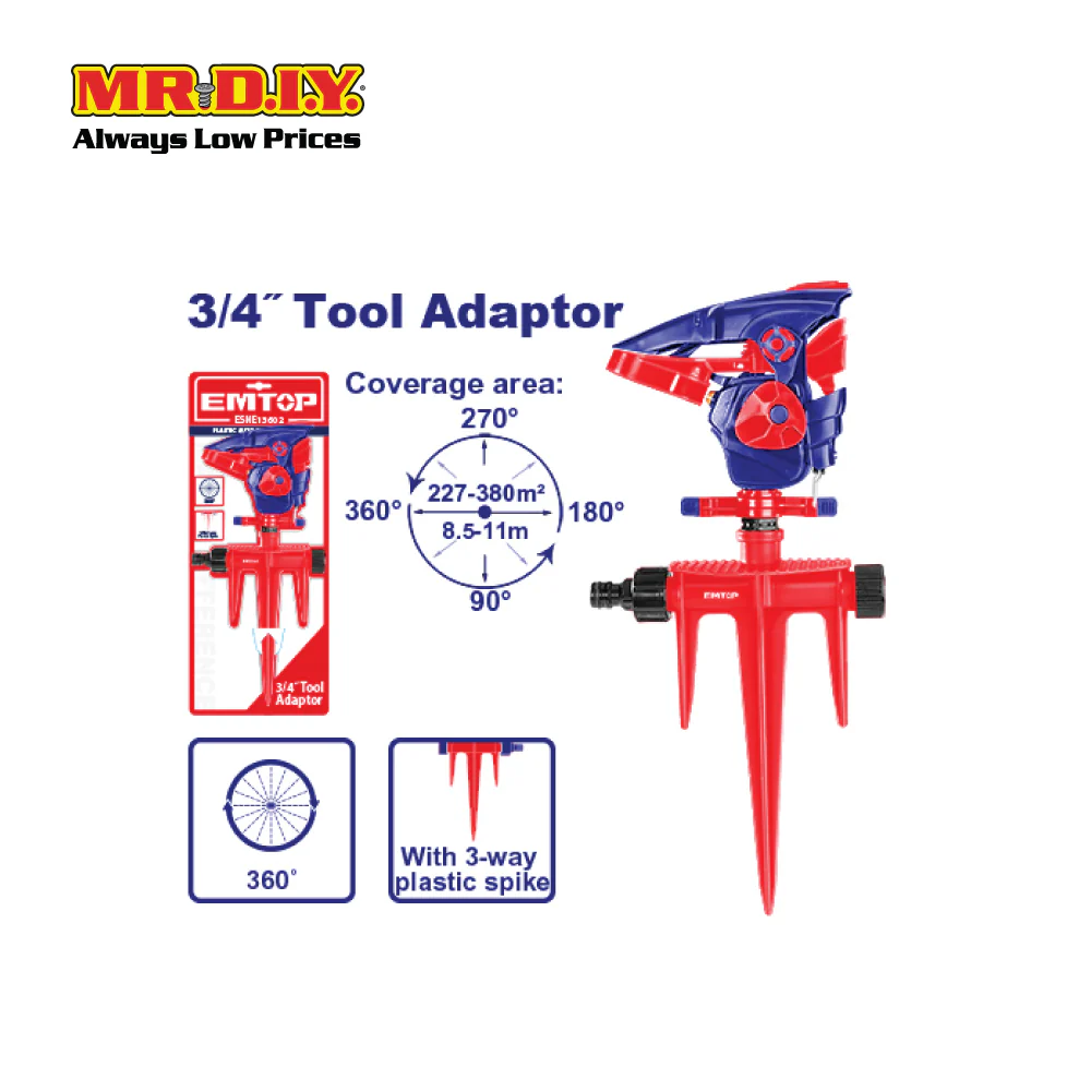 EMTOP Plastic Auto Gear Sprinkler 3/4 Tool Adapter - ESNE13602 - Image 2