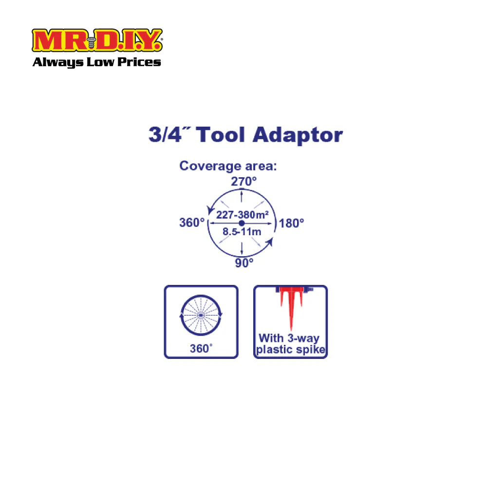 EMTOP Plastic Auto Gear Sprinkler 3/4 Tool Adapter - ESNE13602 - Image 3