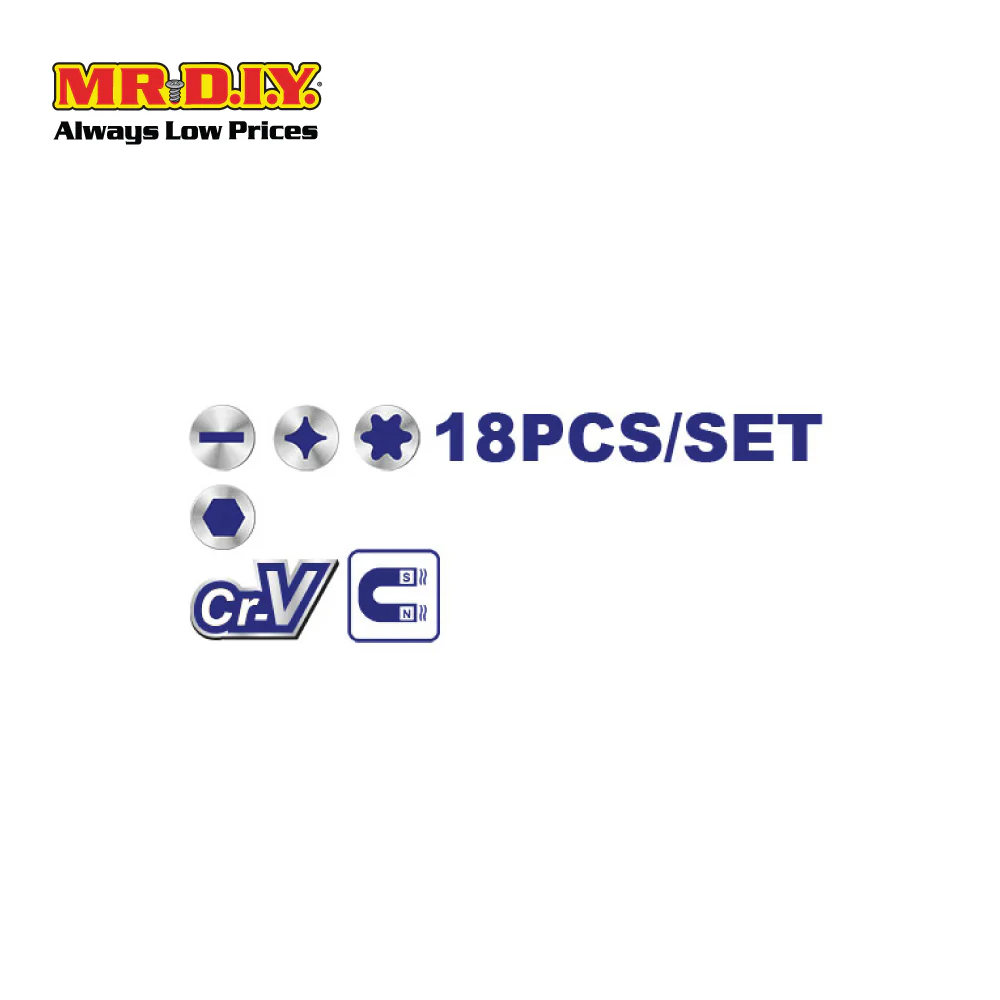 EMTOP Shaft Screwdriver Set ESSTFL1802 (18pcs) - Image 4
