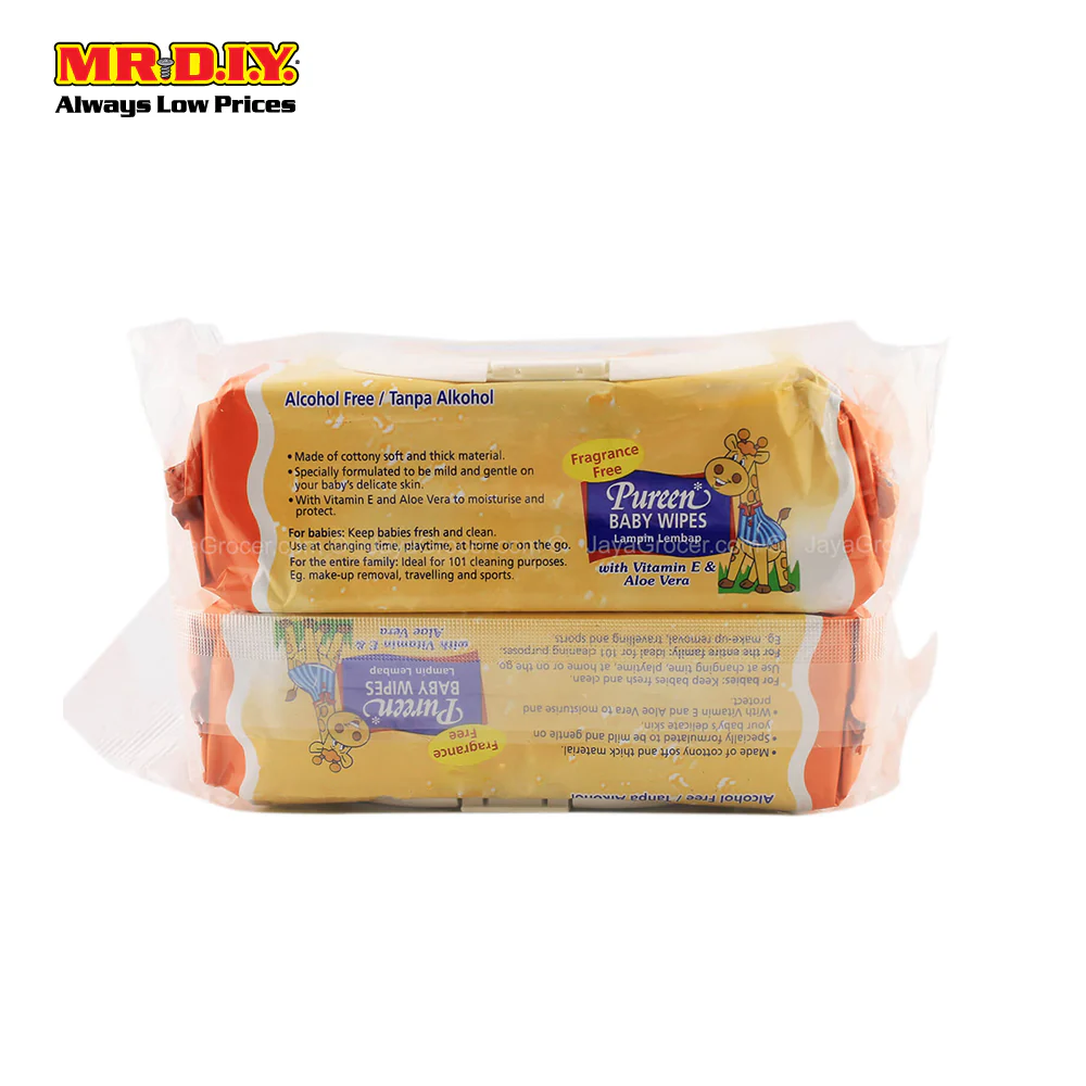 PUREEN Extra Moist Baby Wipes Fragrance Free (2 x 30's) - Image 2