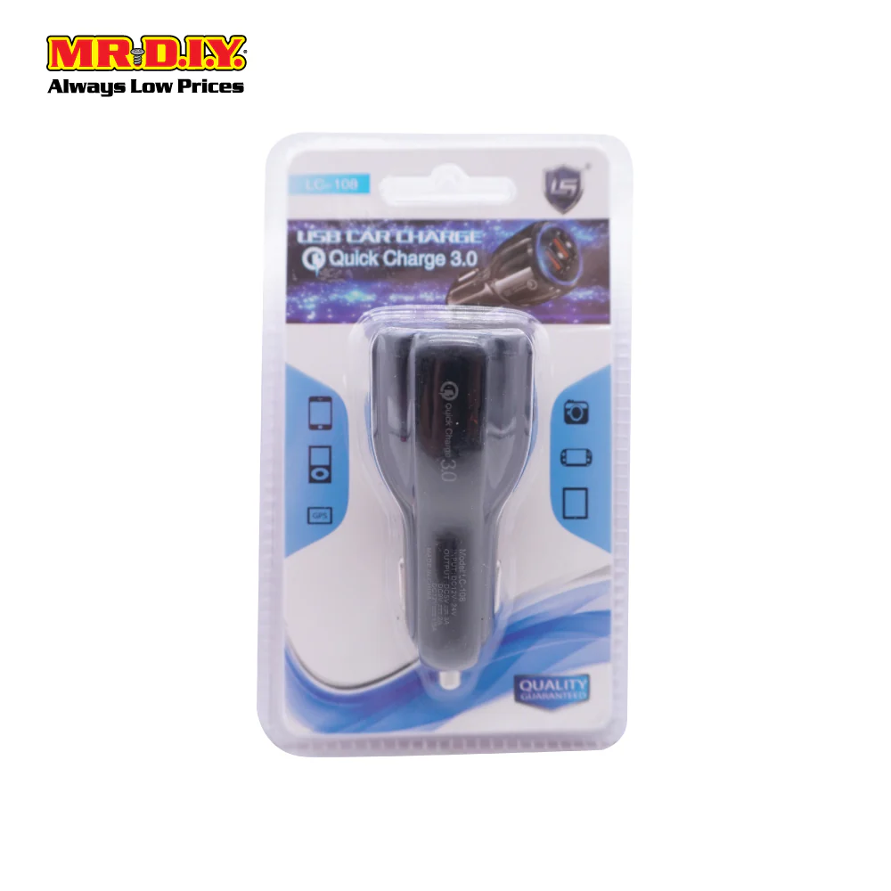 LS Quick Charging USB Car Charger 3.0 (2 Ports) - Image 2