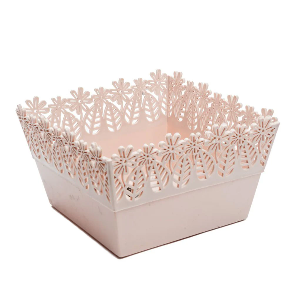 QI YUE Multipurpose Plastic Basket Floral Decor Organizer (18 x 17cm) - Image 4