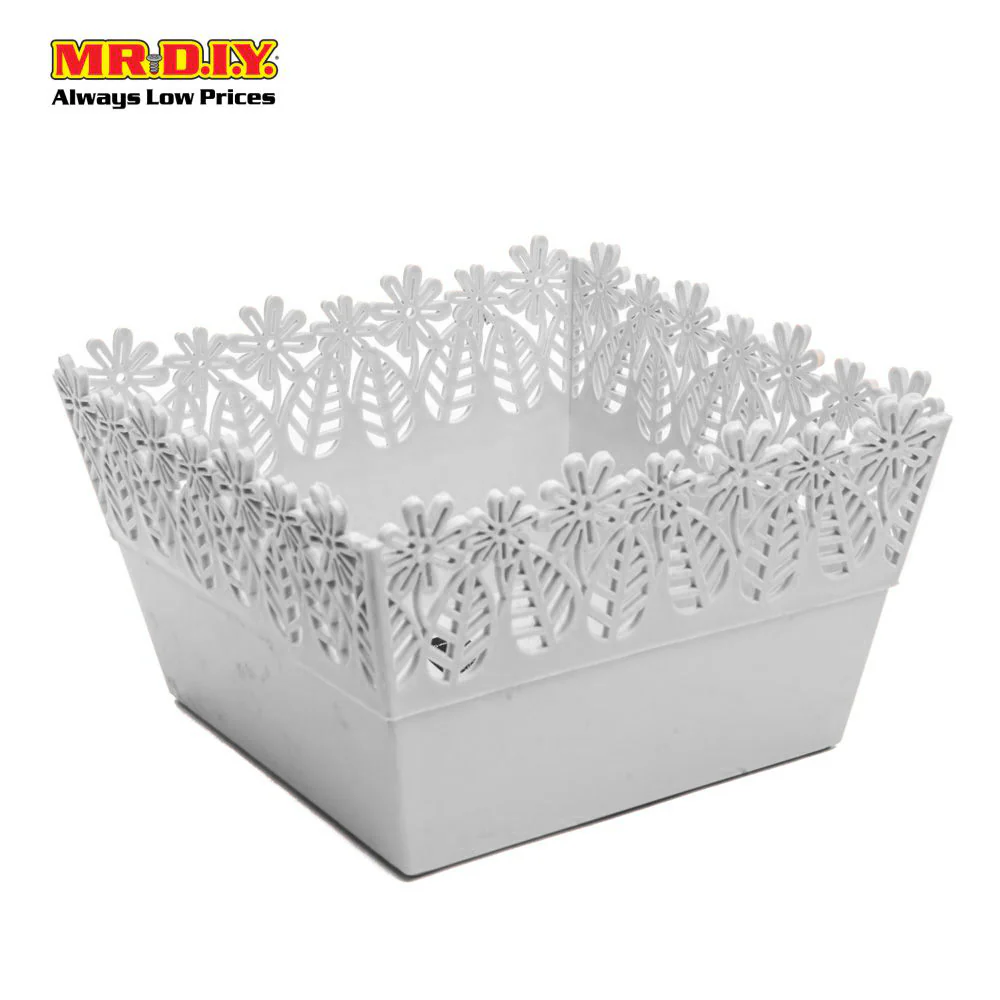 QI YUE Multipurpose Plastic Basket Floral Decor Organizer (18 x 17cm) - Image 6