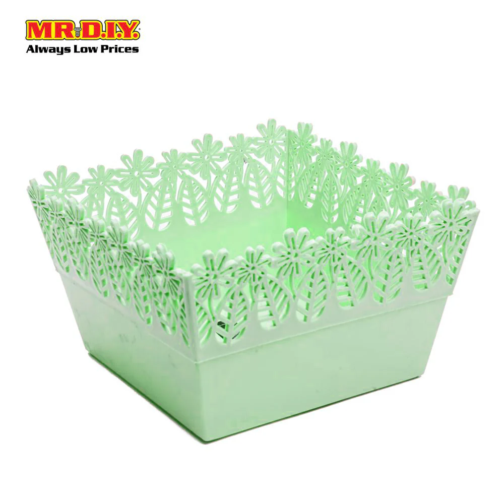 QI YUE Multipurpose Plastic Basket Floral Decor Organizer (18 x 17cm) - Image 7