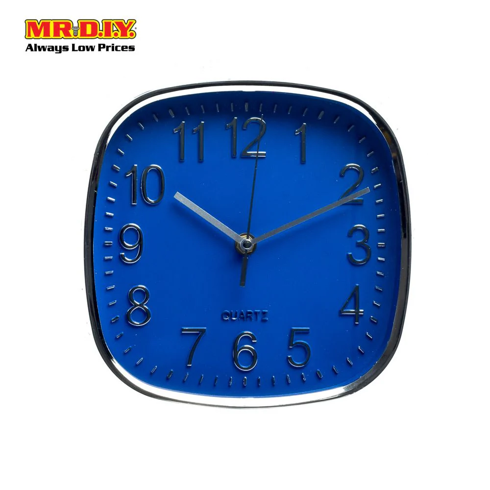 QUARTZ Chrome Digit Square Wall Clock 8" - Image 10