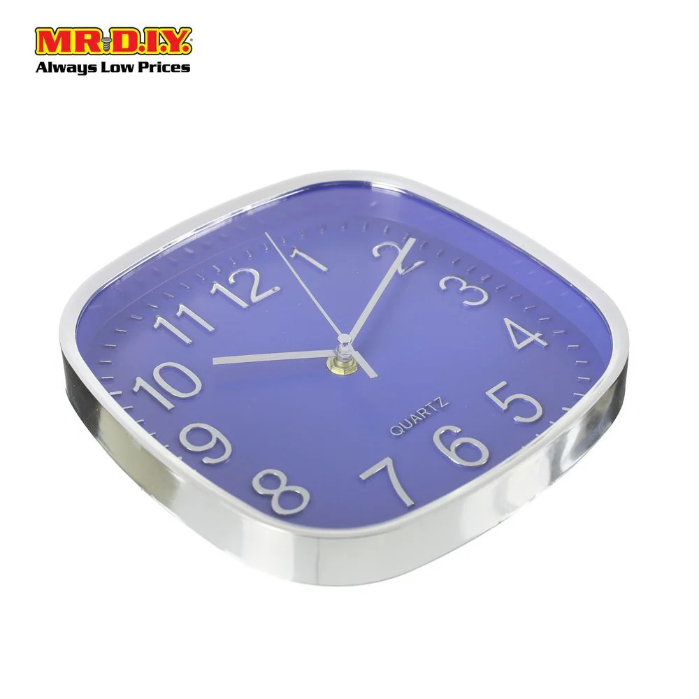QUARTZ Chrome Digit Square Wall Clock 8" - Image 2