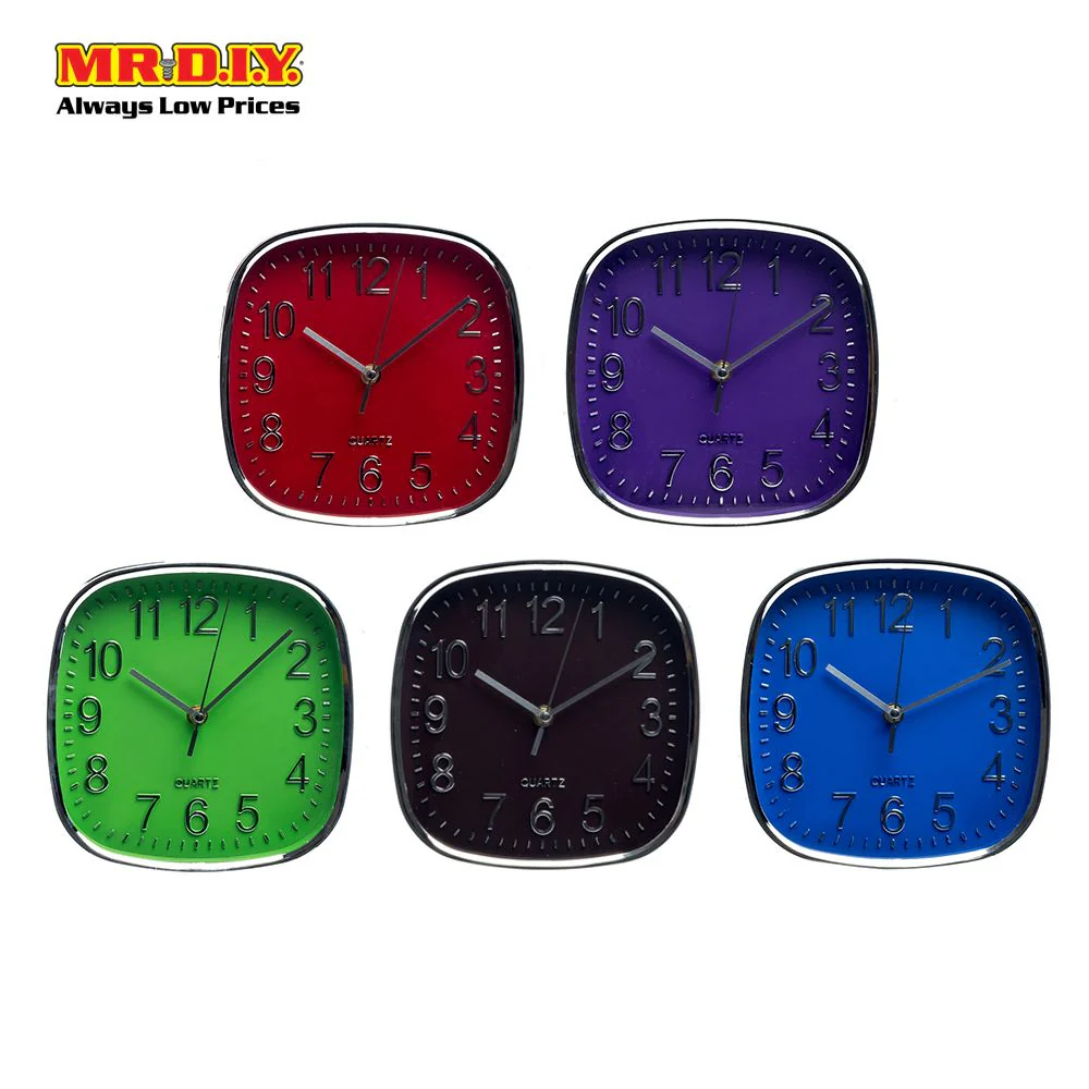 QUARTZ Chrome Digit Square Wall Clock 8" - Image 4