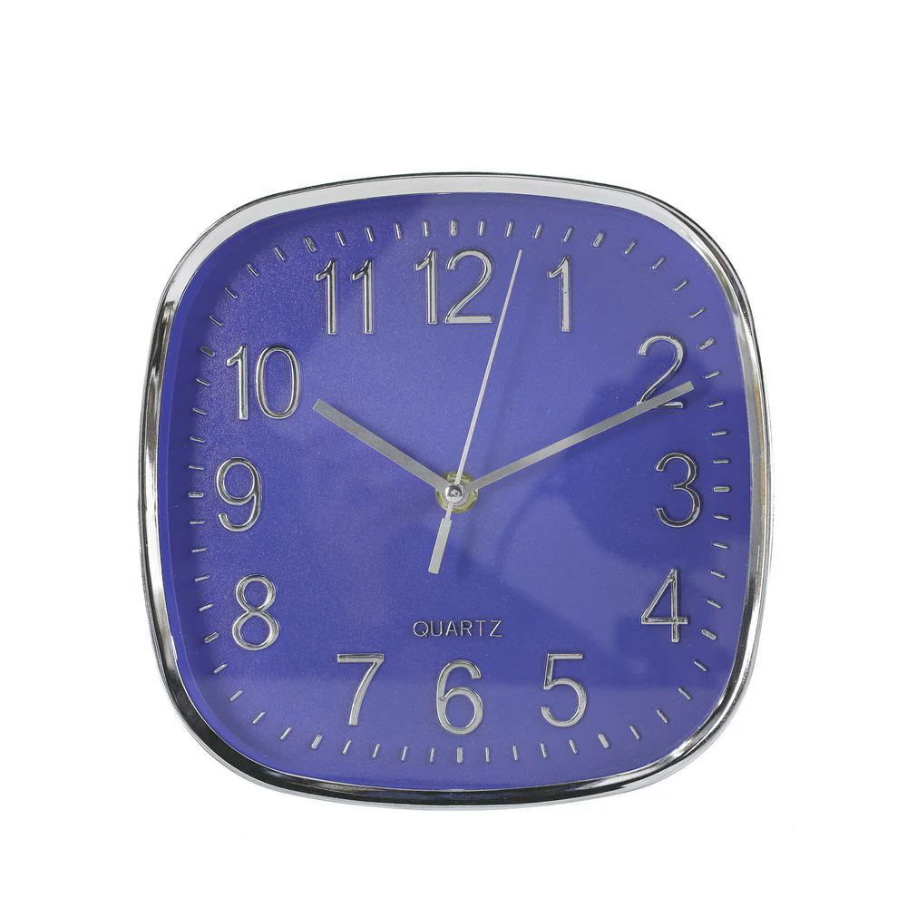 QUARTZ Chrome Digit Square Wall Clock 8" - Image 5