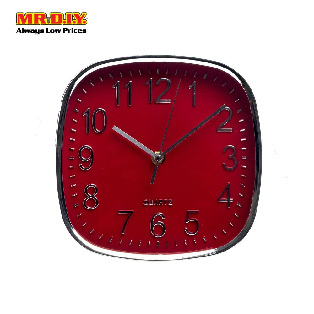 QUARTZ Chrome Digit Square Wall Clock 8" - Image 6