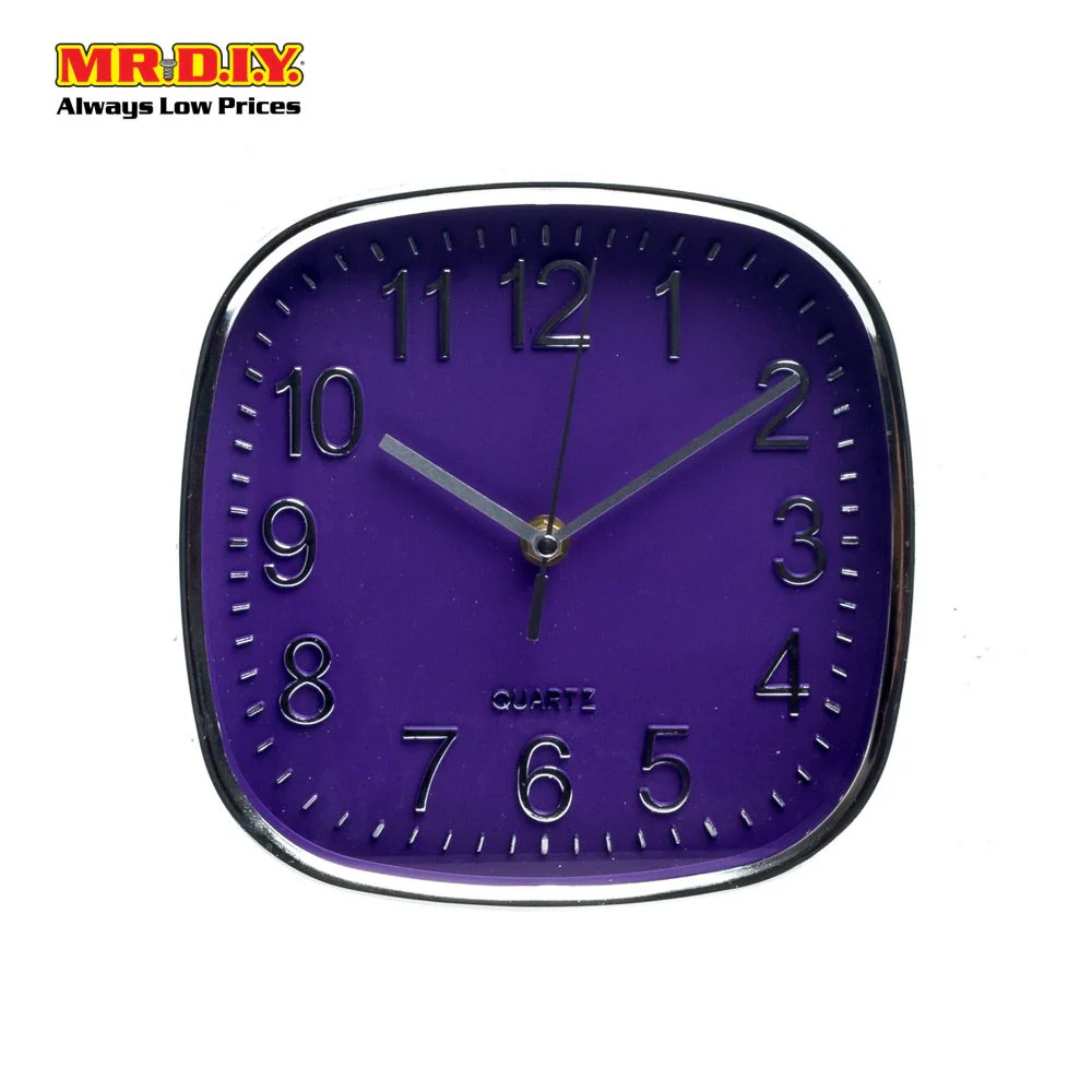 QUARTZ Chrome Digit Square Wall Clock 8" - Image 7