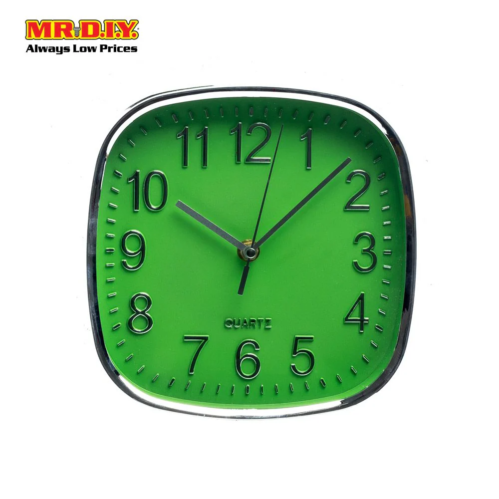 QUARTZ Chrome Digit Square Wall Clock 8" - Image 8