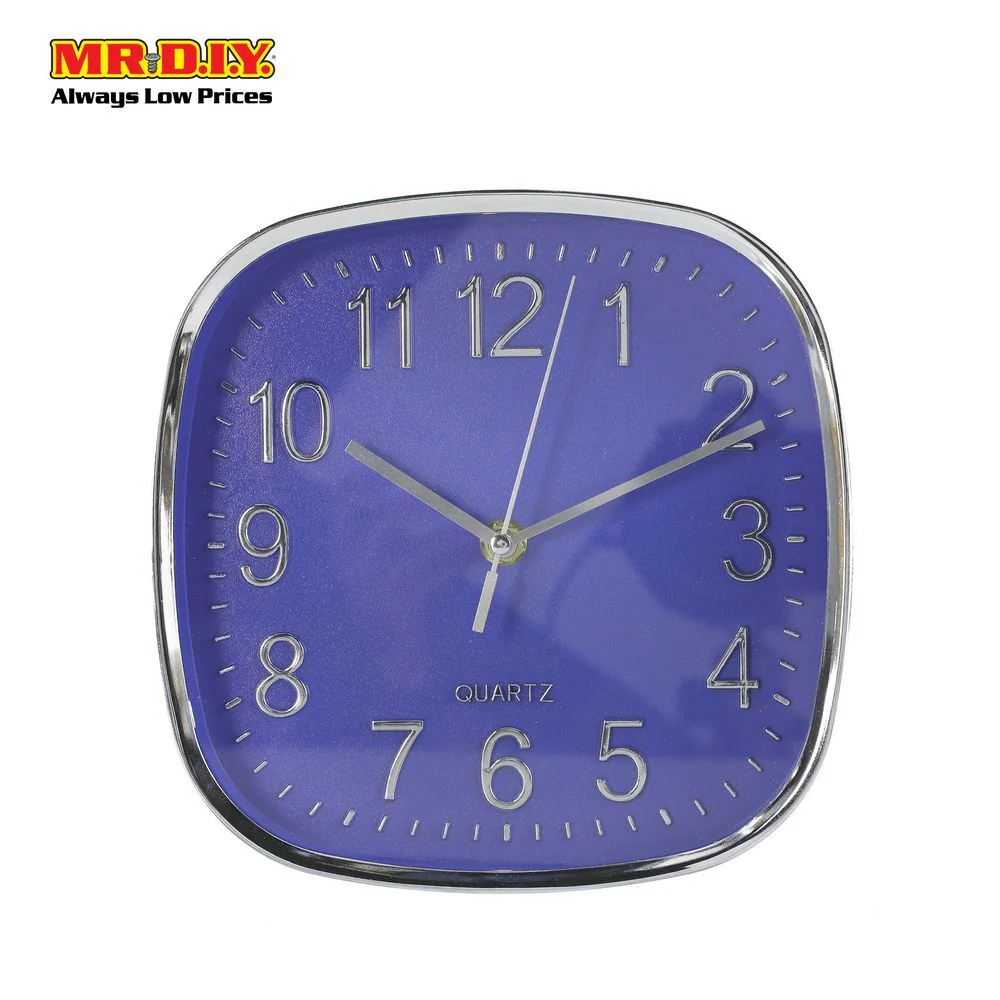 QUARTZ Chrome Digit Square Wall Clock 8" - Image 9